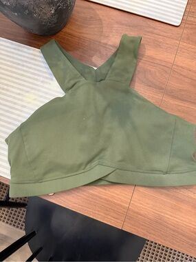 Fabletics Olive Green High-Neck Sports Bra